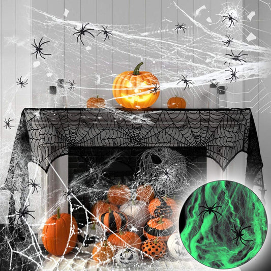 iZoeL Halloween 200cm Giant Spider 75cm Middle Spiders, 40g Spider Cobweb, 30pcs Plastic Spiders, Creepy Fake Spiders Prop Party Supplies for Outdoor Indoor Yard Home Party Decorations (White)