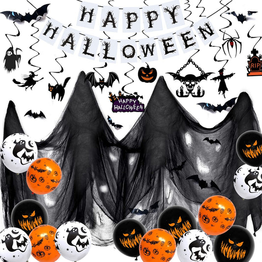 iZoeL Halloween Decorations Balloon, Creepy Cloth Flying Bat Hanging Swirl Halloween Banner Spooky Balloons, Halloween Props for Halloween Decorations Outdoor Indoor Yard Haunted House Halloween Decorations Balloon