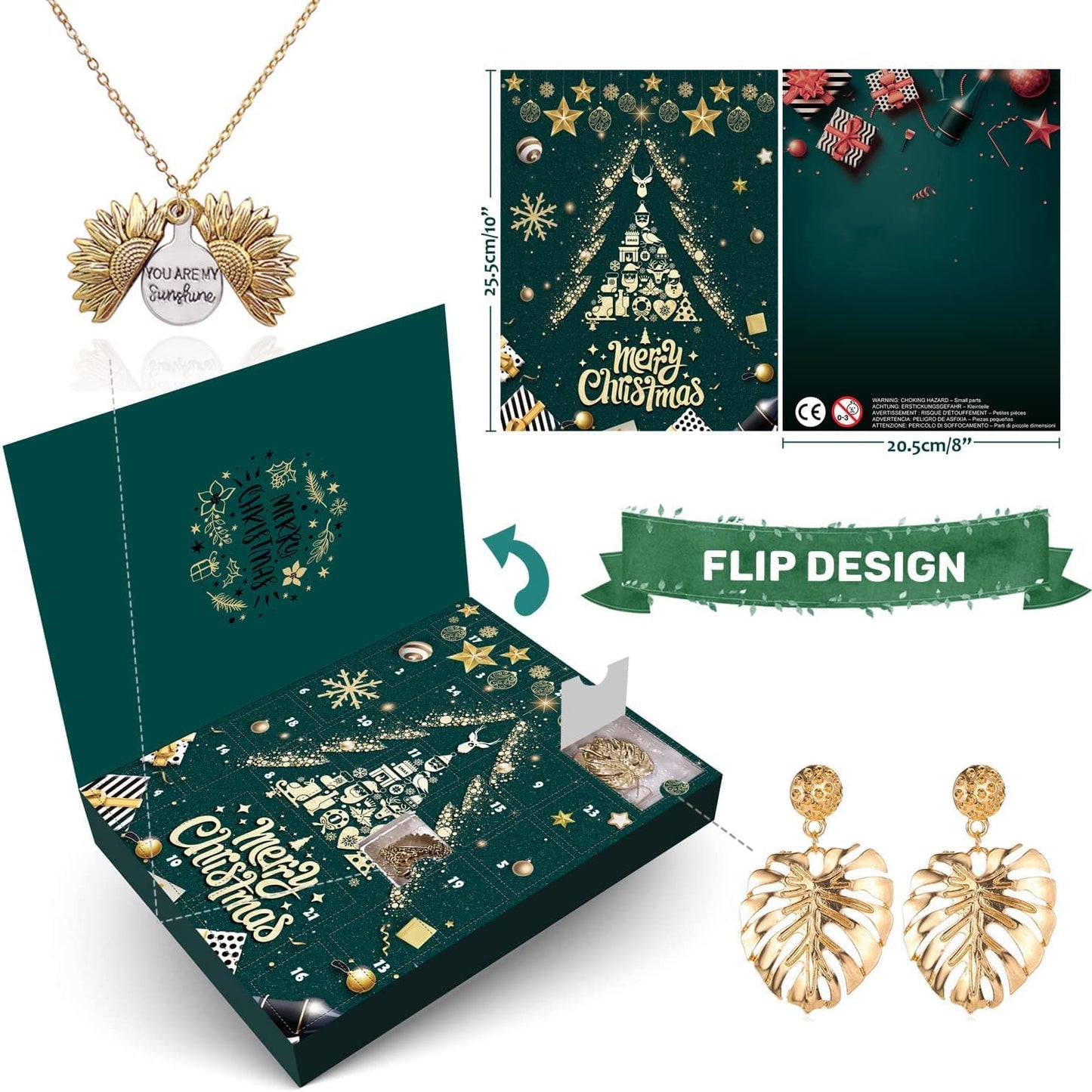 iZoeL Jewellery Advent Calendar 2022 for Women Girls Adults, 24 Surprises with Necklace Earrings Rings Bracelets Anklet Jewelry Calendar for Wife Mother Girlfriend Daughter Granddaughter