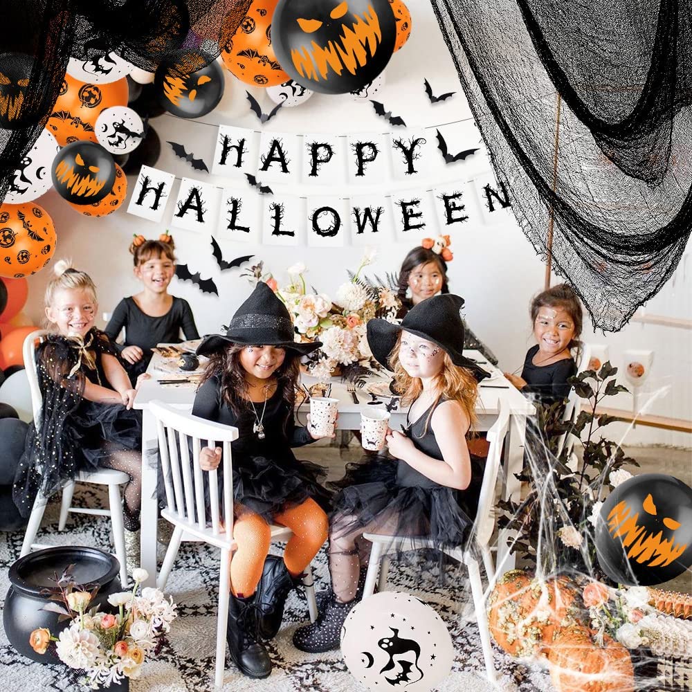iZoeL Halloween Decorations Balloon, Halloween Fabric Cloth Flying Bat Hanging Swirl Halloween Banner Spooky Balloons, Halloween Decorations Outdoor Indoor Yard Haunted House