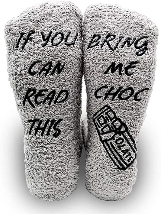 iZoeL If You Can Read This Bring Me Socks Funny Socks Non-slip Chocolate Coffee Socks Gift Box Packaging, Novelty Birthday Valantine Gift for Women Wife Daughter Girlfriend Mother