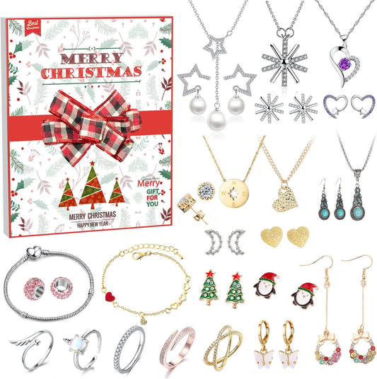 iZoeL Jewellery Advent Calendar 2022 Women Girls, 24 Surprises with Necklace Earrings Rings Bracelets Anklet Jewelry Calendar for Wife Mother Girlfriend Daughter Granddaughter