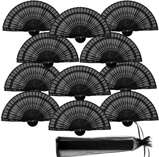 iZoeL Wooden Folding Fans Handheld Folding Fans 12pcs Beige Bamboo Fan Women's Hand Held Holding Fans for Wedding Birthday Party Decoration Walls Idea Gifts Dancing Prop Party Favor