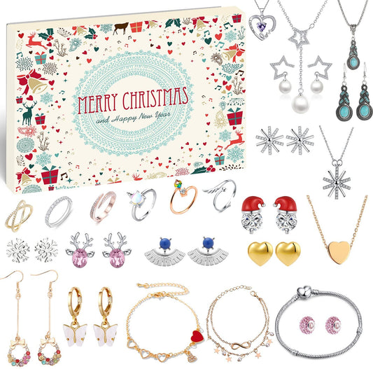 iZoeL Jewellery Advent Calendar 2021 for Women Girls adults, 24 Surprises with Necklace Earrings Rings Bracelets Anklet Jewelry Calendar for Wife Mother Girlfriend Daughter Granddaughter