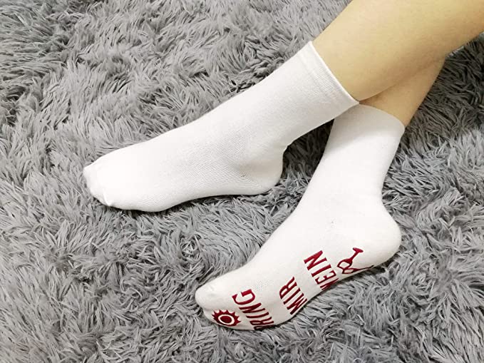 iZoeL Funny Socks If You Can Read This Bring Me Socks Novelty Socks Anti-Slip Cotton for Man Boys Adults Women Wife Present for Birthday Hostess Housewarming Valantine Tea Lover Gift (Black) (White)